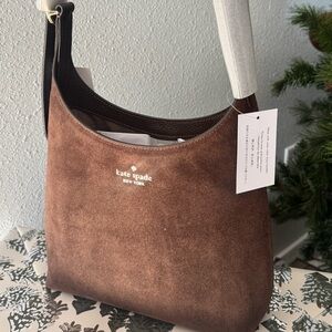 Kate Spade Chocolate Brown Suede Shoulder Bag